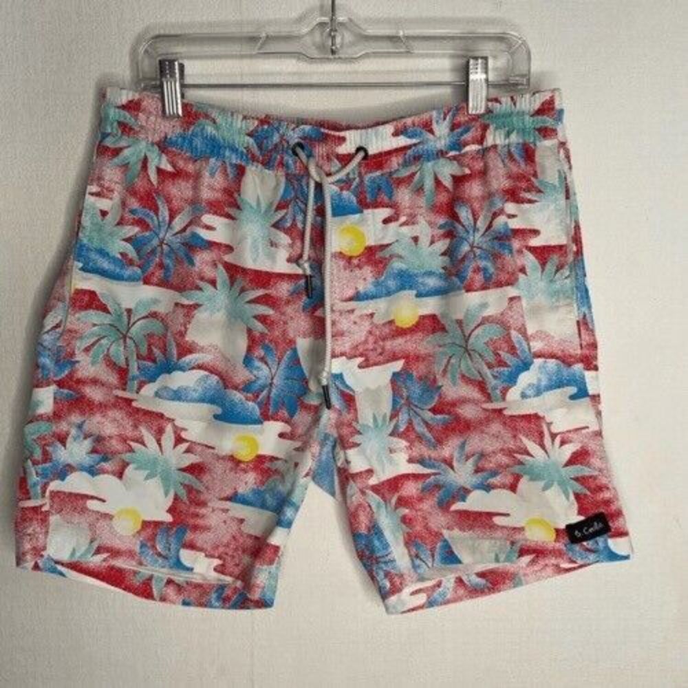 NWOT Barney Cools Unlined Beach Swim Trunks Shorts Men Size 36 Amphibious Tropic